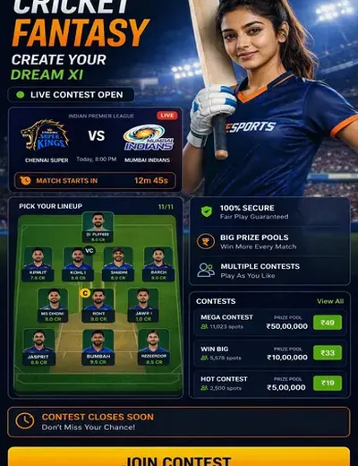 Comewinguru (come com) fantasy cricket & matchday visual 3